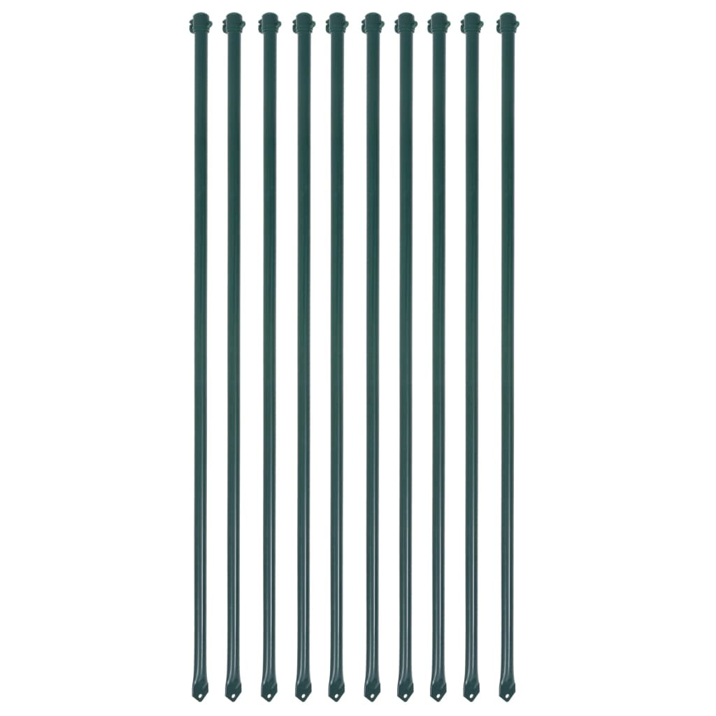 vidaXL Pflanzstäbe 10 Stk. 1 m Metall Grün