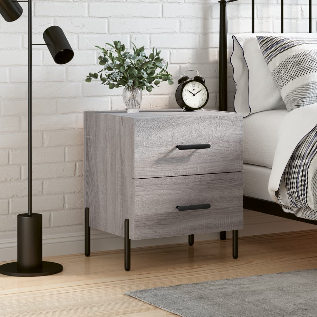 vidaXL Nachttisch Grau Sonoma 40x35x47,5 cm Holzwerkstoff