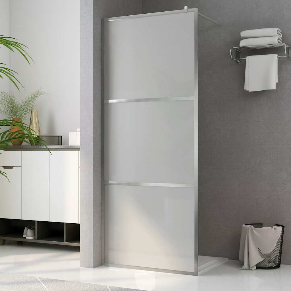 vidaXL Begehbare Duschwand mit voll mattiertem ESG-Glas 140x195 cm