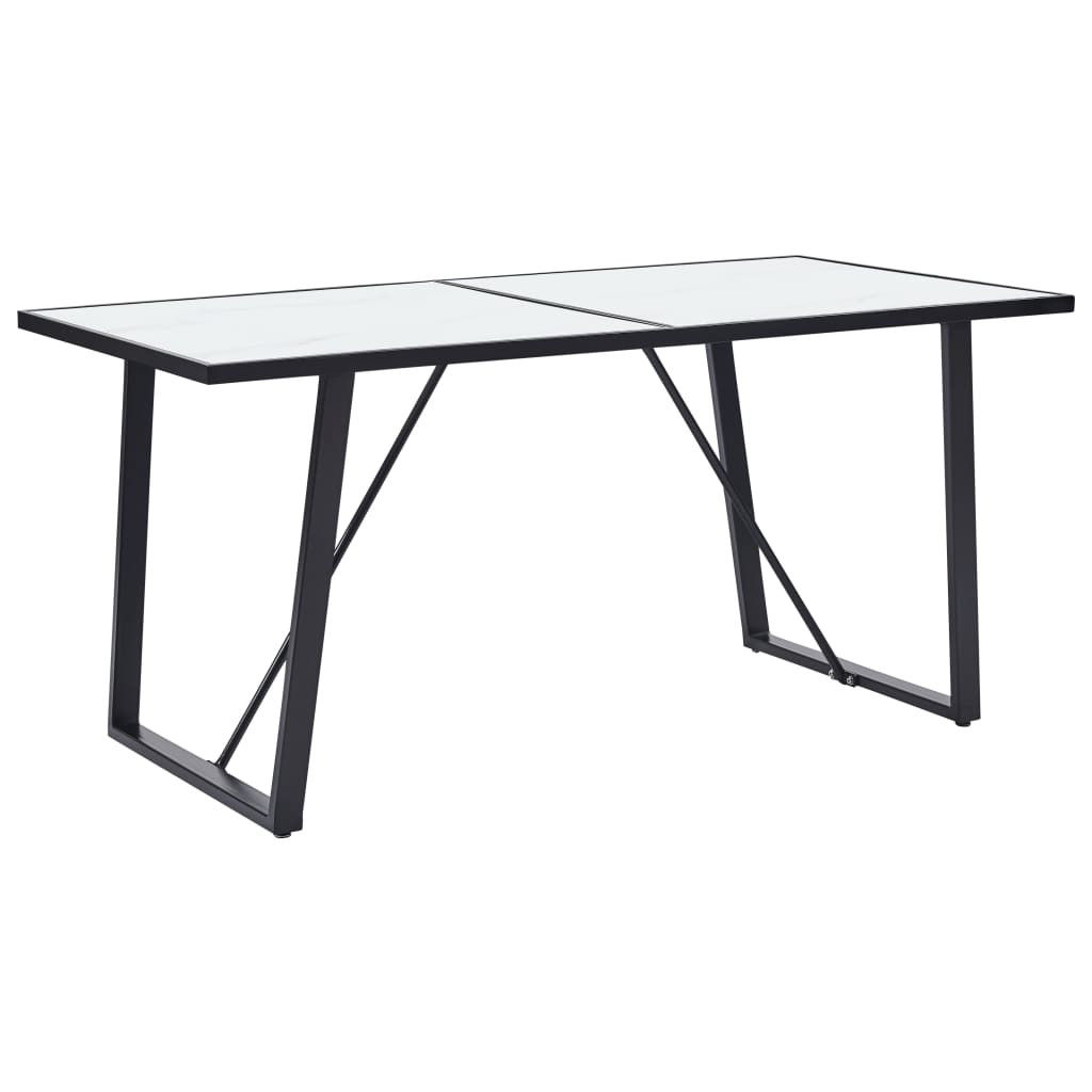 vidaXL Esstisch Weiß 160 x 80 x 75 cm Hartglas