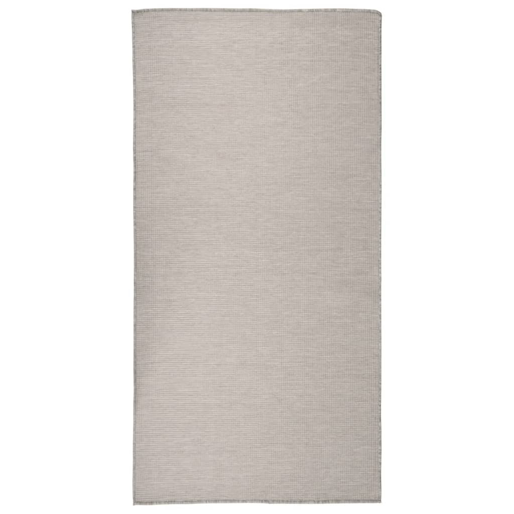 vidaXL Outdoor-Teppich Flachgewebe 100x200 cm Hellgrau