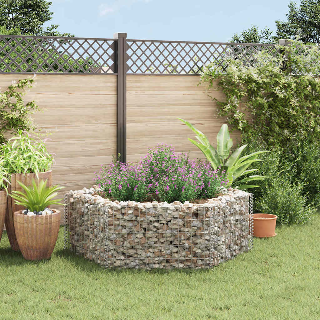 vidaXL Sechseckiges Gabionen-Hochbeet 160×140×50 cm