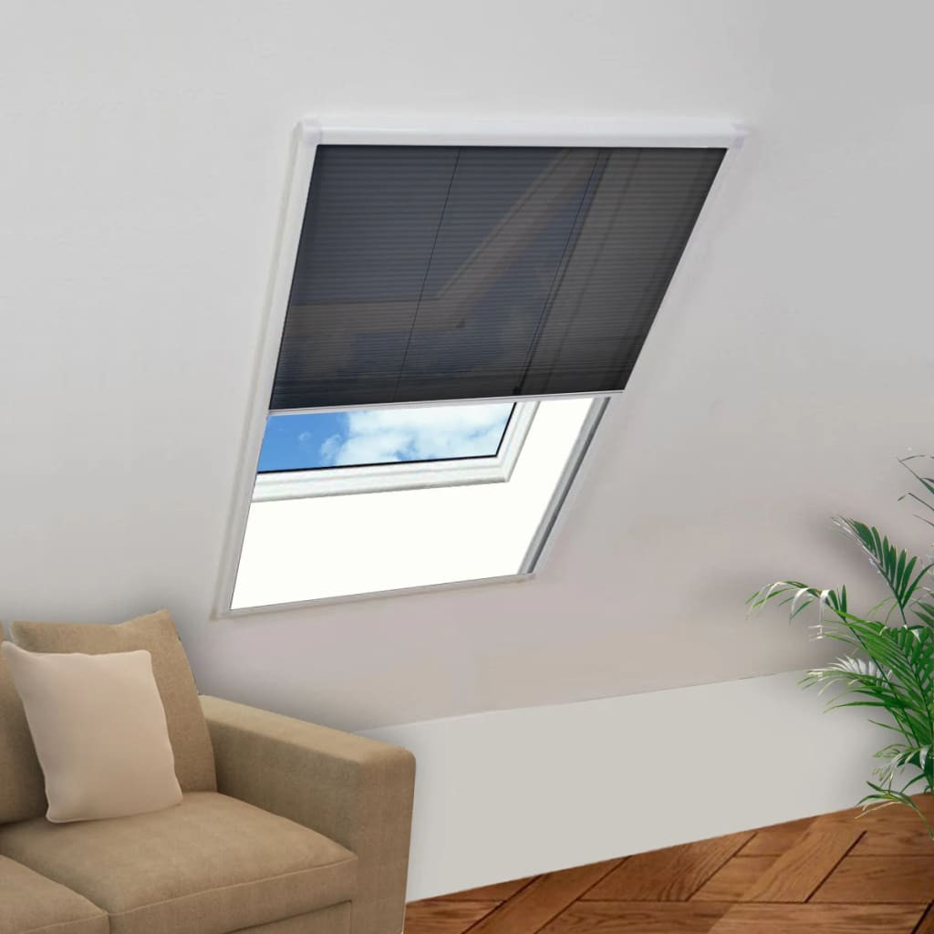 vidaXL Insektenschutz-Plissee für Fenster Aluminium 80 x 100 cm