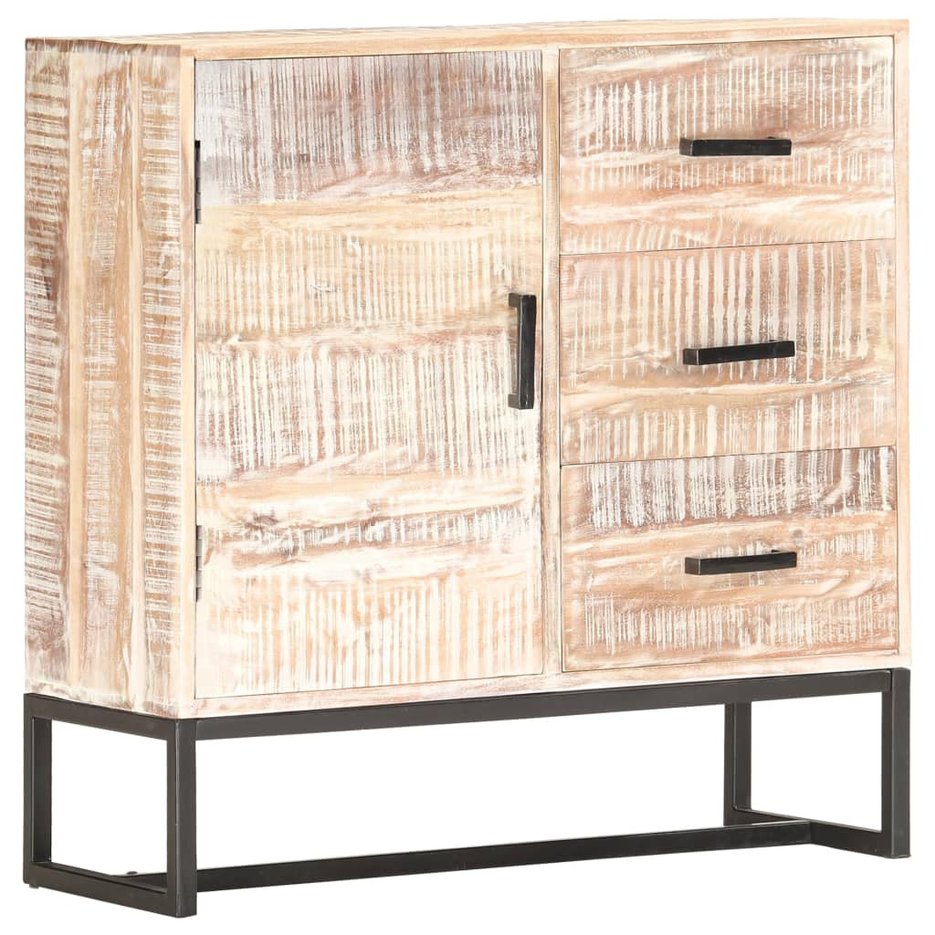 vidaXL Sideboard Weiß 73×30×75 cm Massivholz Akazie