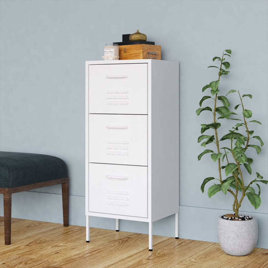 vidaXL Lagerschrank Weiß 42,5x35x101,5 cm Stahl