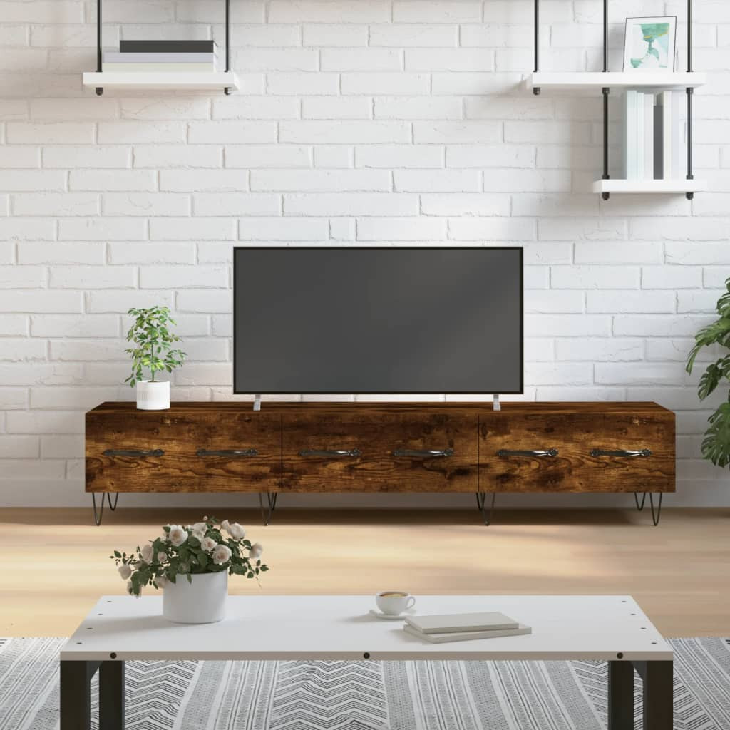 vidaXL TV-Schrank Räuchereiche 150x36x30 cm Holzwerkstoff
