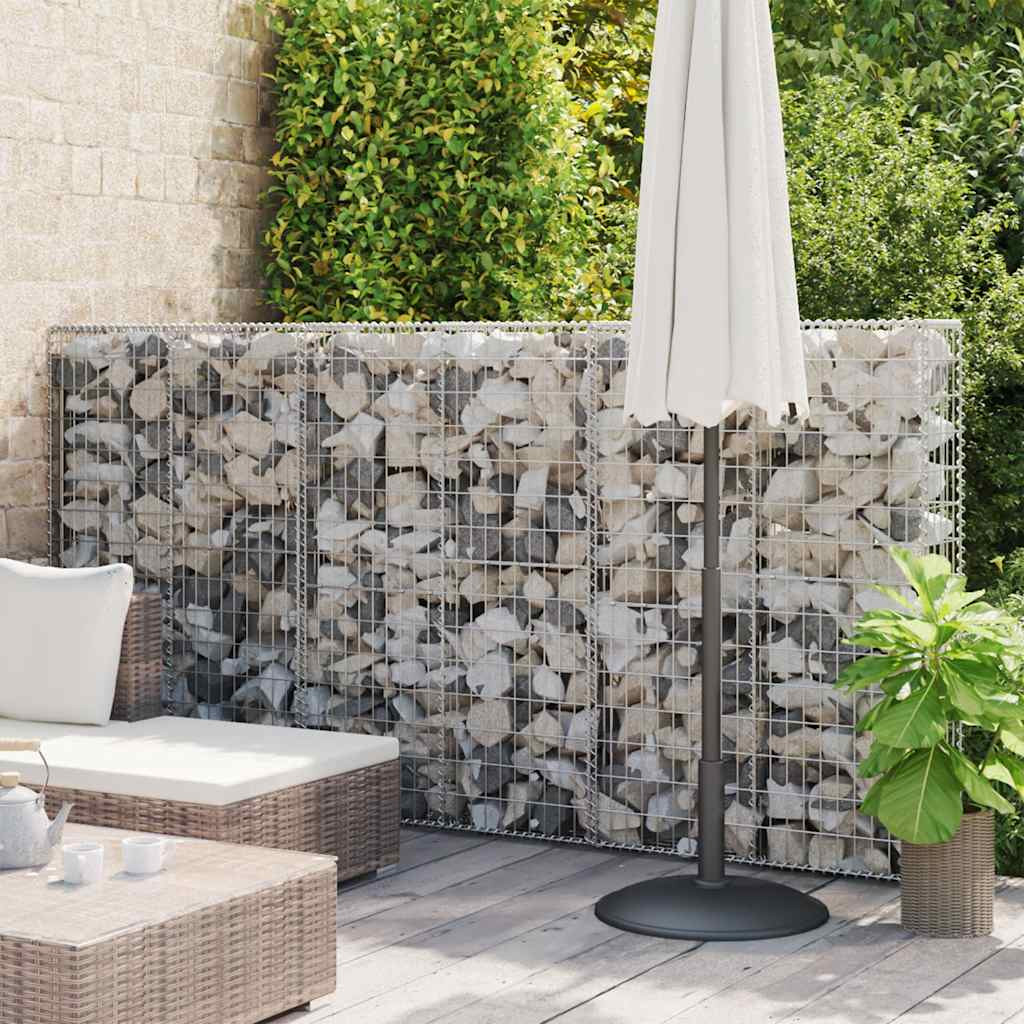 vidaXL Gabionenwand mit Abdeckung Verzinkter Stahl 300×50×150 cm
