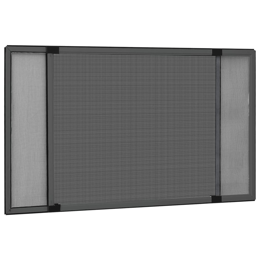 vidaXL Ausziehbarer Insektenschutz für Fenster Anthrazit (75-143)x50cm