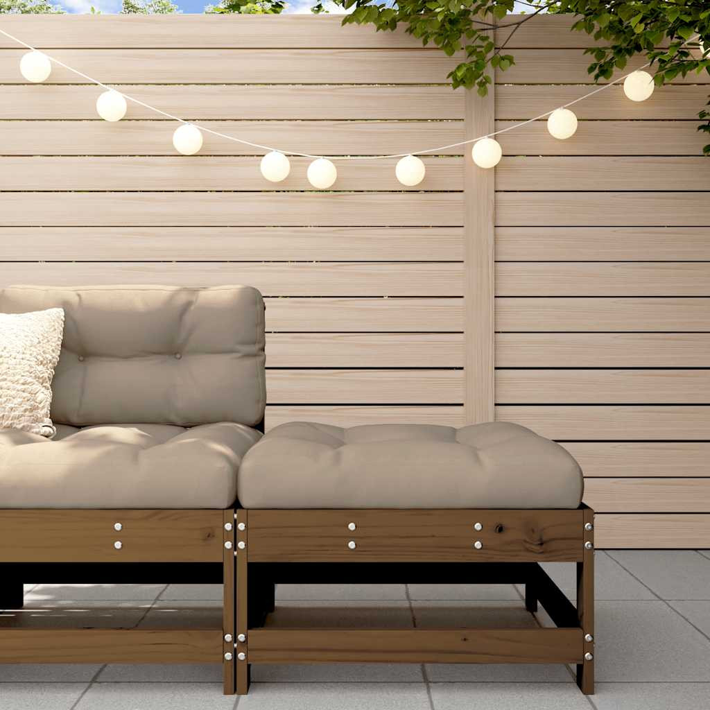 vidaXL Gartenhocker mit Kissen Honigbraun Massivholz Kiefer