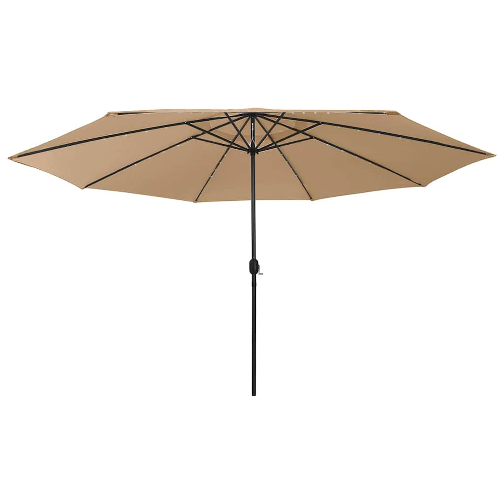 vidaXL Sonnenschirm mit LED-Beleuchtung 400 cm Taupe