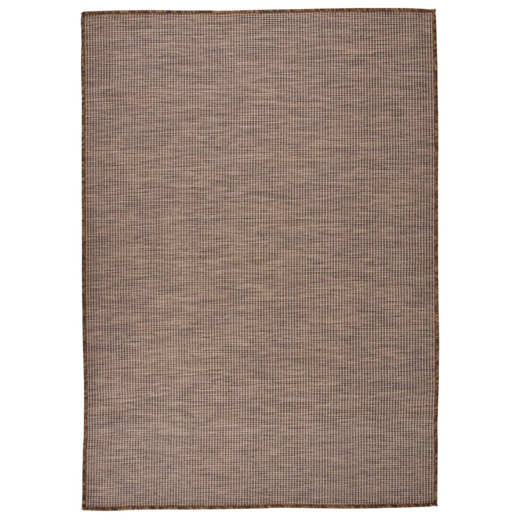 vidaXL Outdoor-Teppich Flachgewebe 140x200 cm Braun