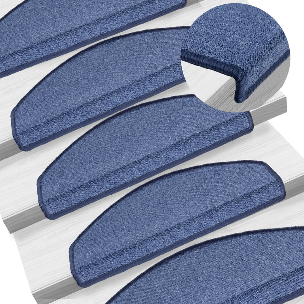 vidaXL Stufenmatten 10 Stk. 65x24x4 cm Blau Halbrund Groß