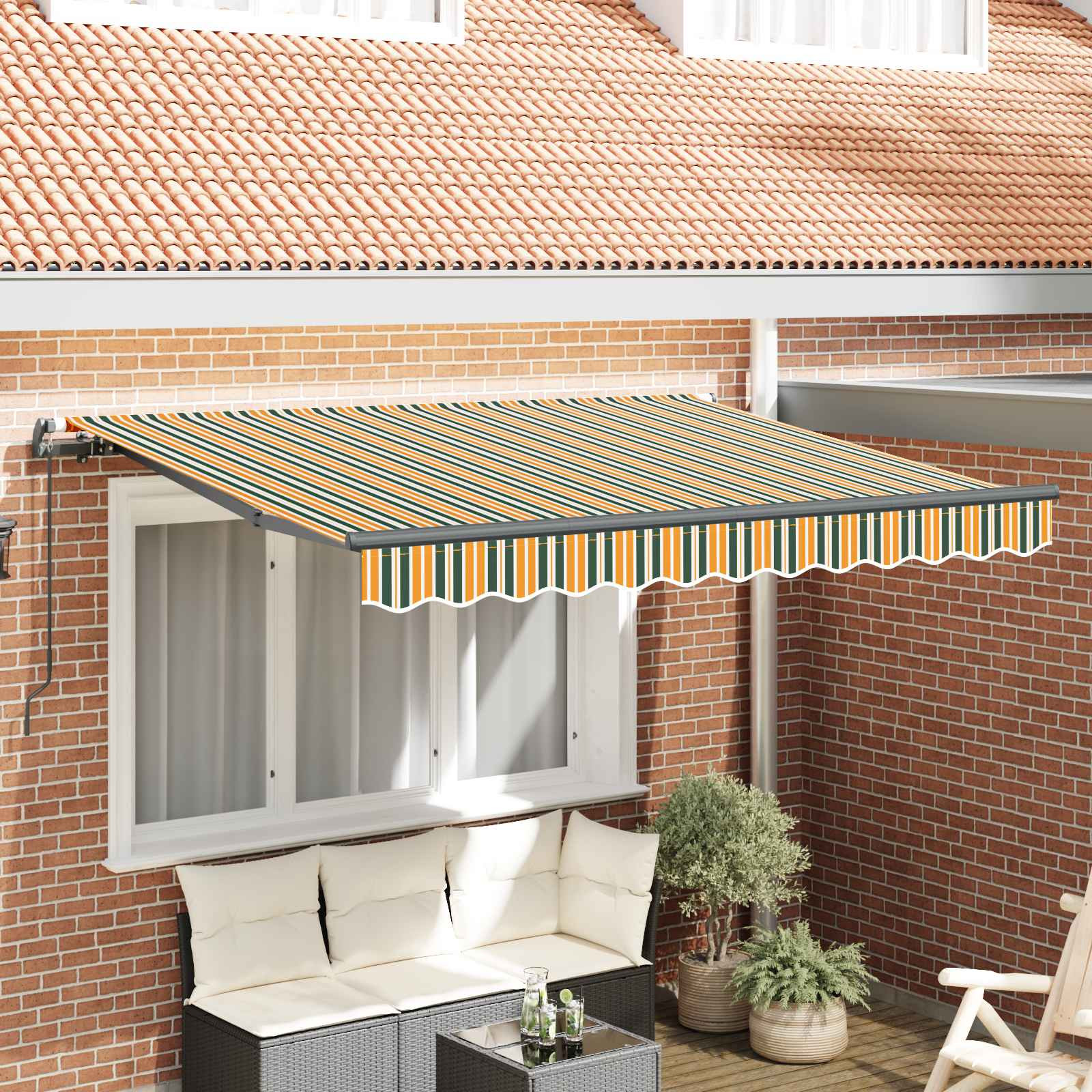 vidaXL Einziehbare Markise Grün 250 x 200 cm Stoff