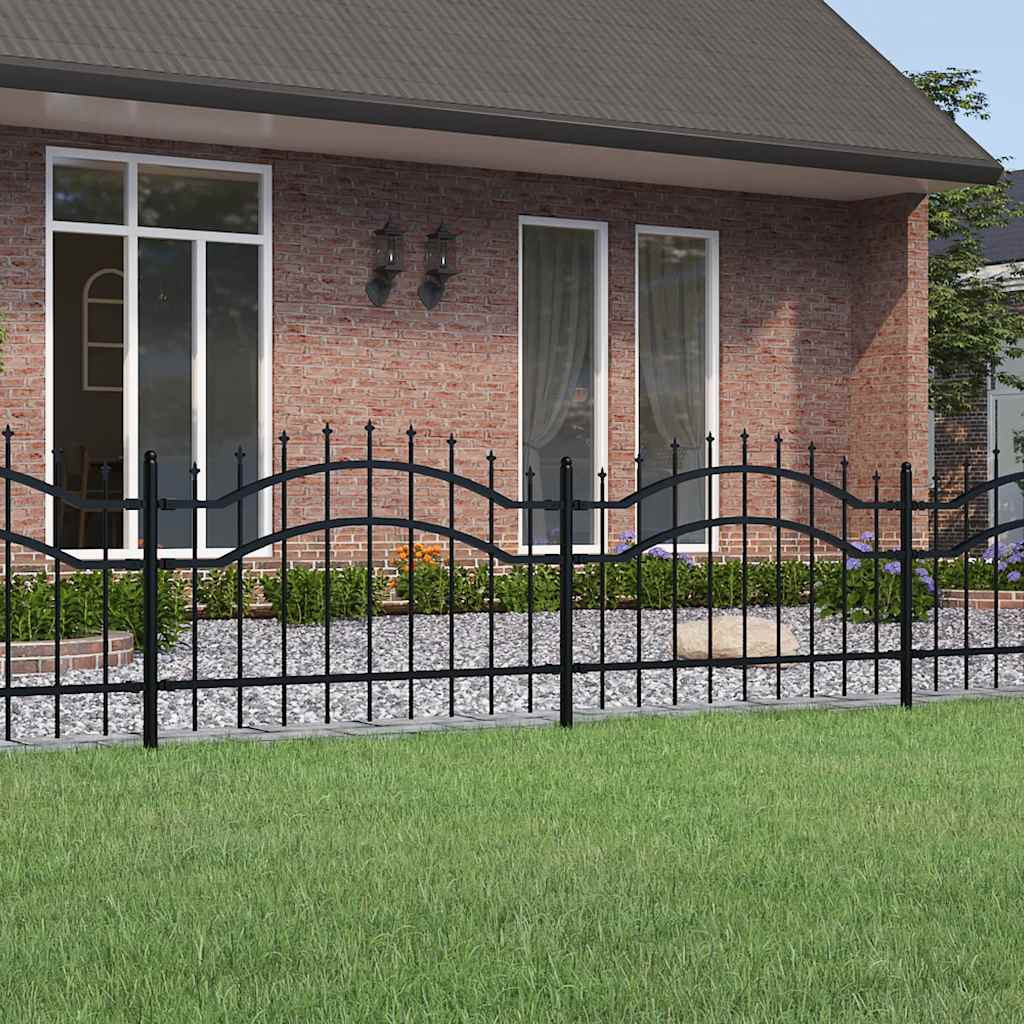 vidaXL Gartenzaun Woerden mit Speerspitze Schwarz 240 x 75 cm Stahl
