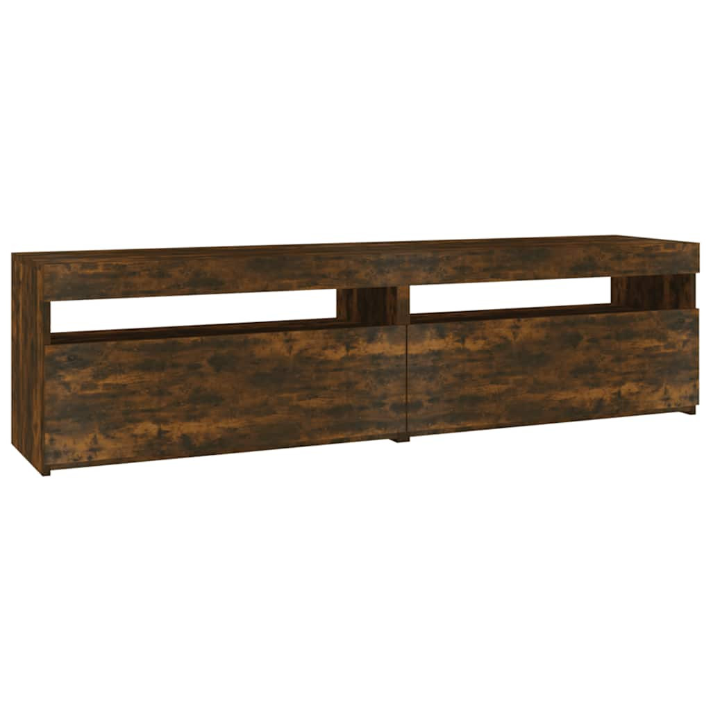 vidaXL TV-Schrank mit LED-Leuchten 2 Stk. Räuchereiche 75x35x40 cm