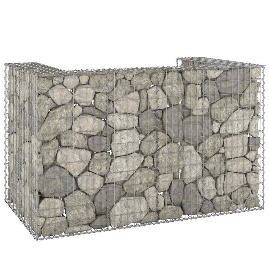 vidaXL Gabionenwand für Mülltonnen Verzinkter Stahl 180x100x110 cm