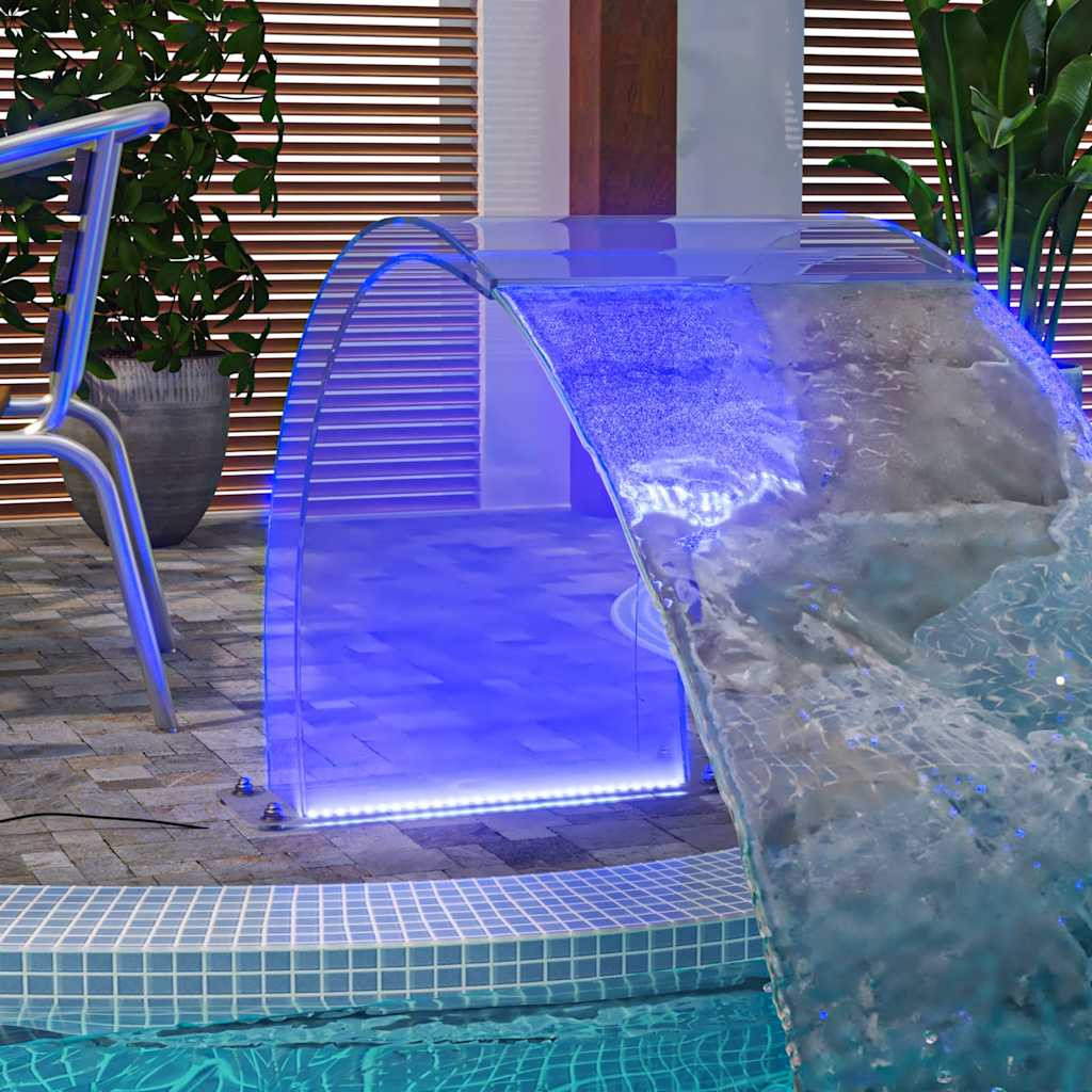 vidaXL Wasserfall-Element mit RGB-LEDs Acryl 50 cm