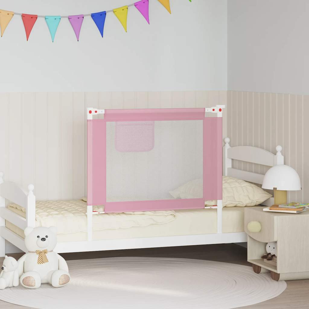 vidaXL Kleinkind-Bettschutzgitter Rosa 90x25 cm Stoff