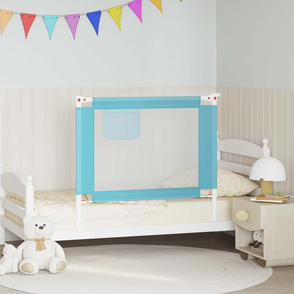 vidaXL Kleinkind-Bettschutzgitter Blau 100x25 cm Stoff