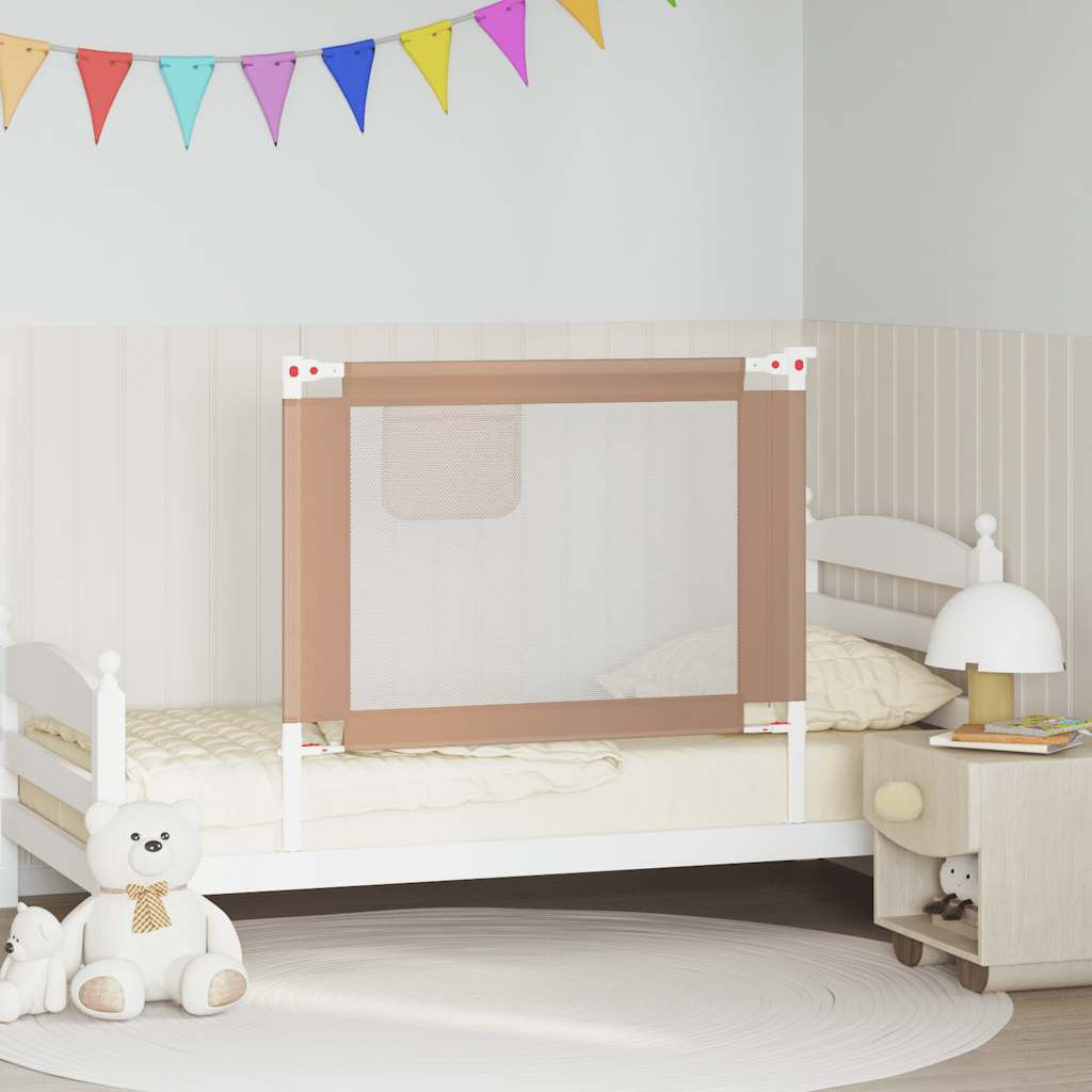 vidaXL Kleinkind-Bettschutzgitter Taupe 100x25 cm Stoff