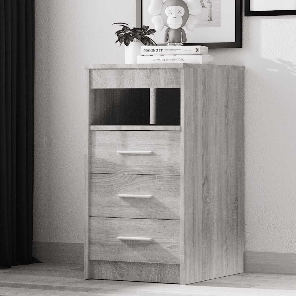 vidaXL Sideboard mit Schubladen Grau Sonoma 40x50x76 cm Holzwerkstoff