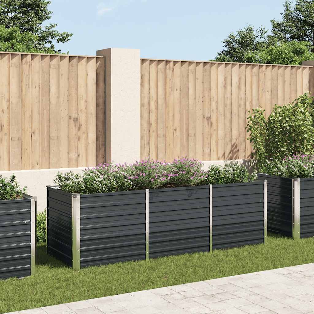 vidaXL Garten-Hochbeet Anthrazit 240 x 80 x 77 cm Verzinkter Stahl