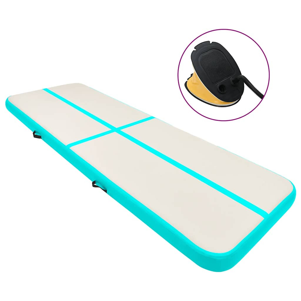 vidaXL Aufblasbare Gymnastikmatte mit Pumpe 800x100x15 cm PVC Grün