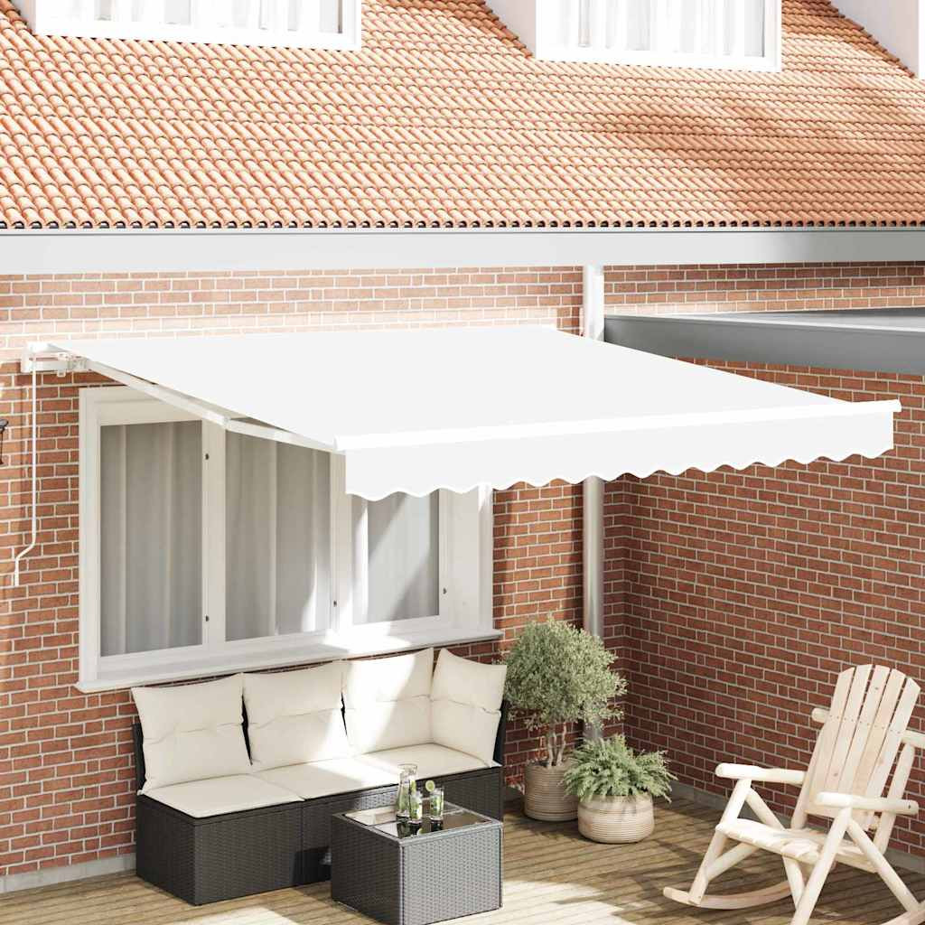 vidaXL Ausziehbare Markise Weiß 350 x 250 cm Polyester und Aluminium