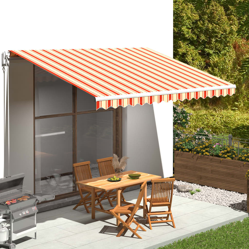 vidaXL Ersatzstoff für Markise Gelb und Orange 4,5x3,5 m Polyester