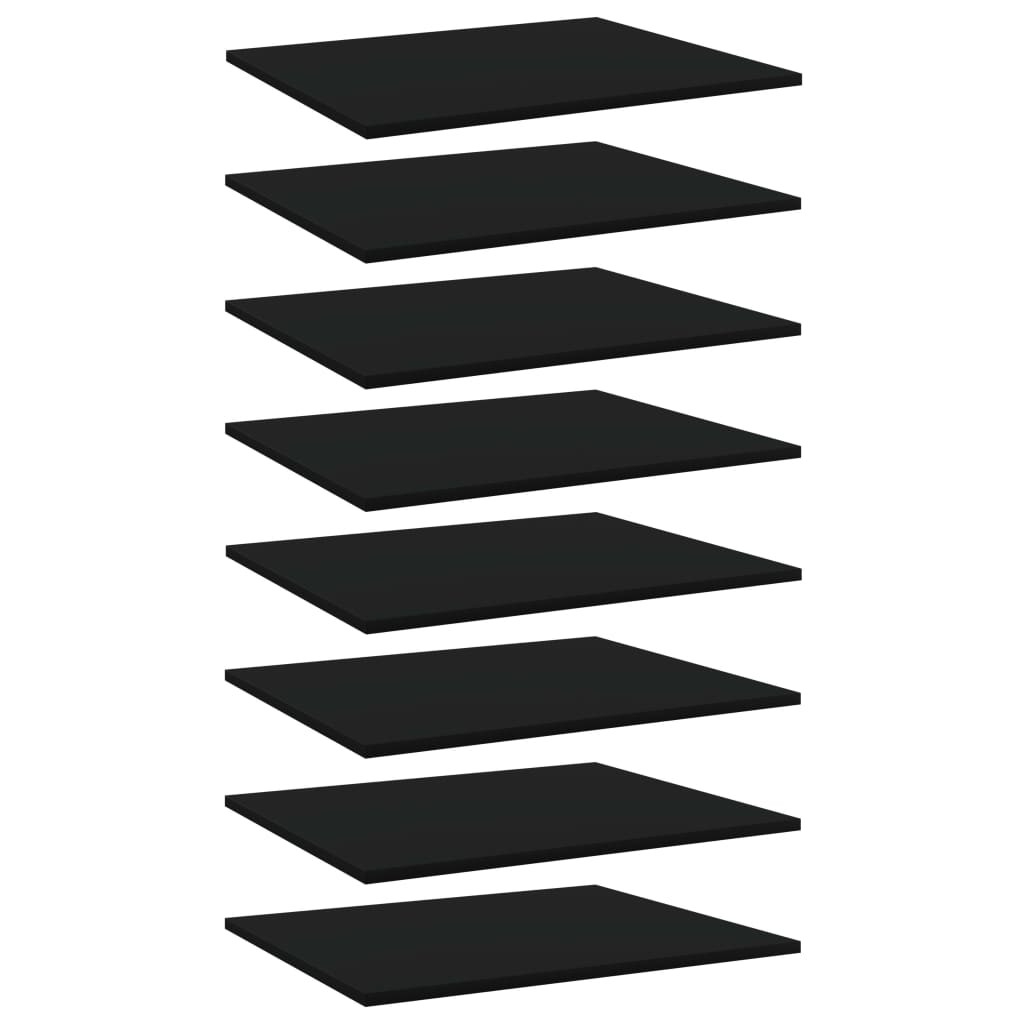 vidaXL Bücherregal-Bretter 8 Stk. Schwarz 60x50x1,5 cm Holzwerkstoff