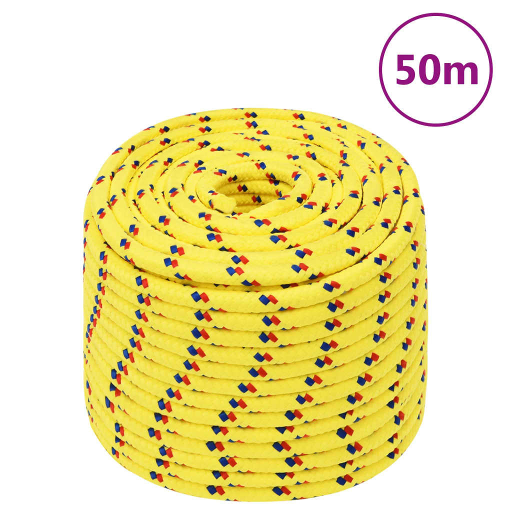 vidaXL Bootsseil Gelb 12 mm 50 m Polypropylen