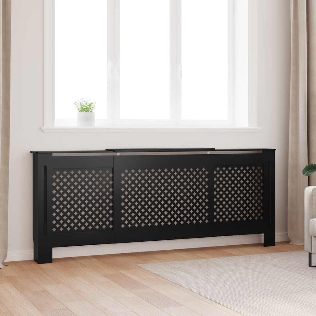 vidaXL MDF Heizkörperverkleidung Schwarz 205 cm