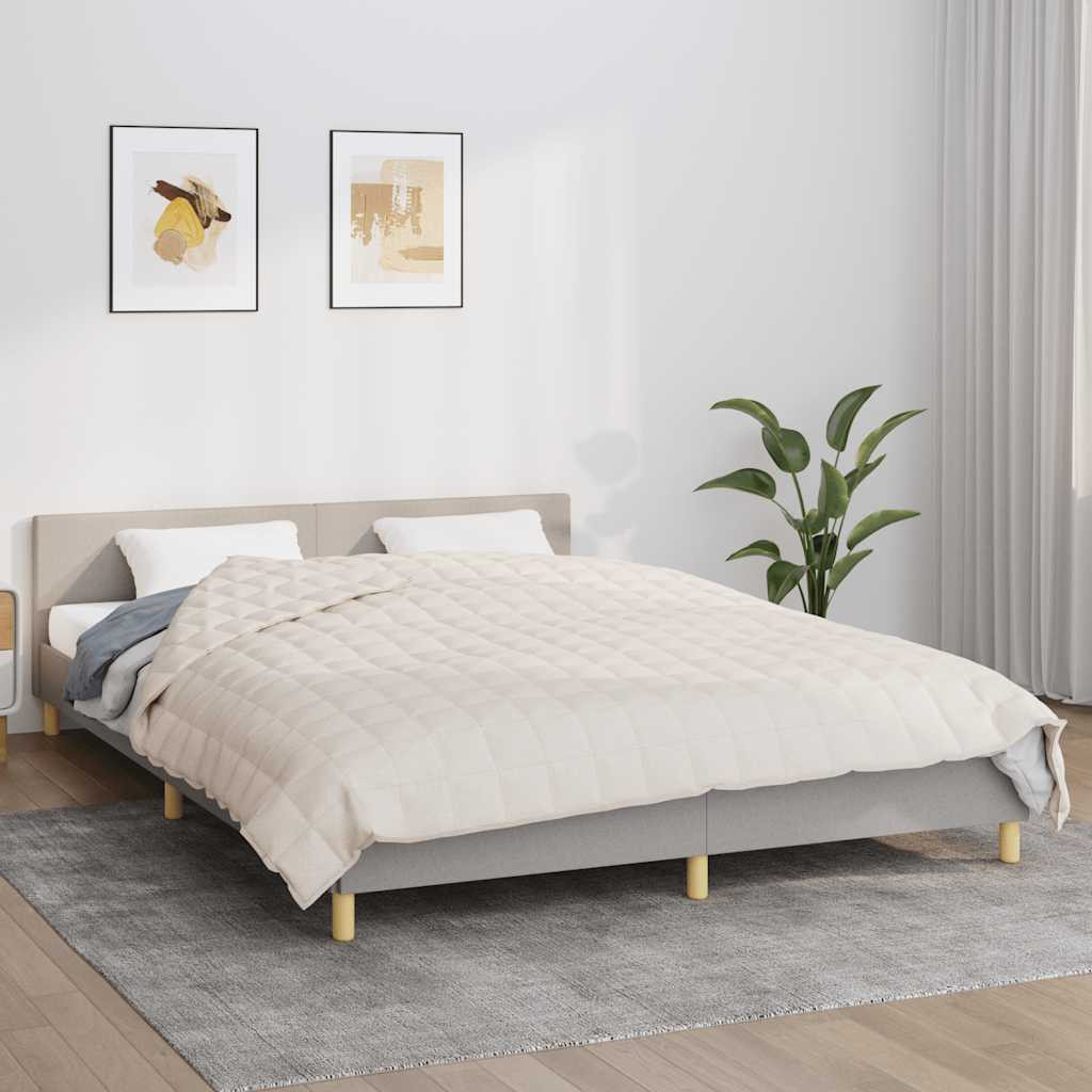 vidaXL Gewichtsdecke Hellcreme 200x200 cm 13 kg Stoff
