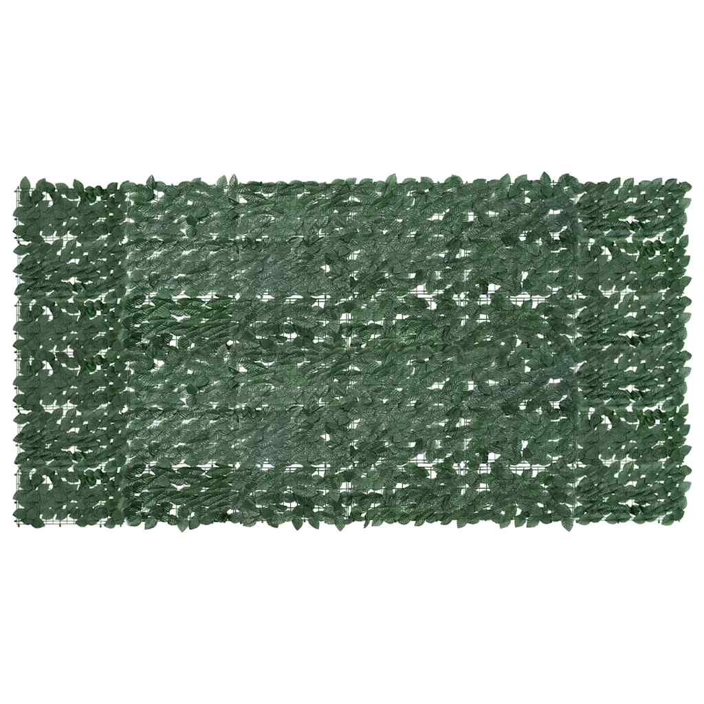 vidaXL Balkon-Sichtschutz mit Dunkelgrünen Blättern 300x150 cm
