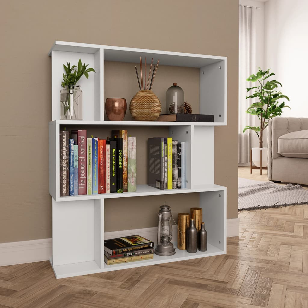 vidaXL Bücherregal/Raumteiler Weiß 80x24x96 cm Holzwerkstoff