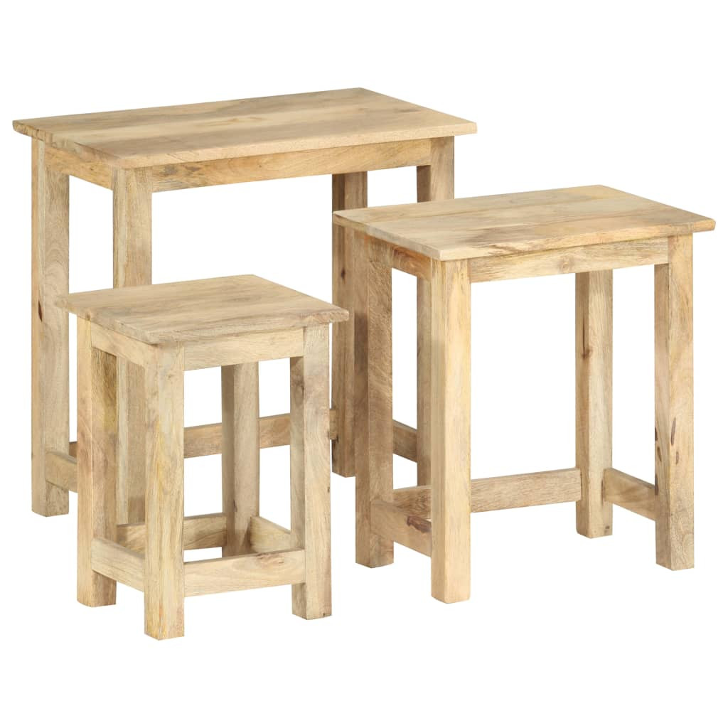 vidaXL Satztische 3 Stk. Massivholz Mango