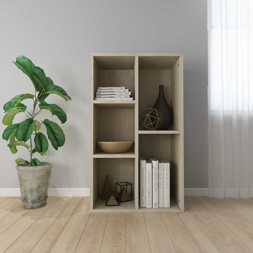 vidaXL Bücherregal/Sideboard Sonoma Eiche 50x25x80 cm Holzwerkstoff