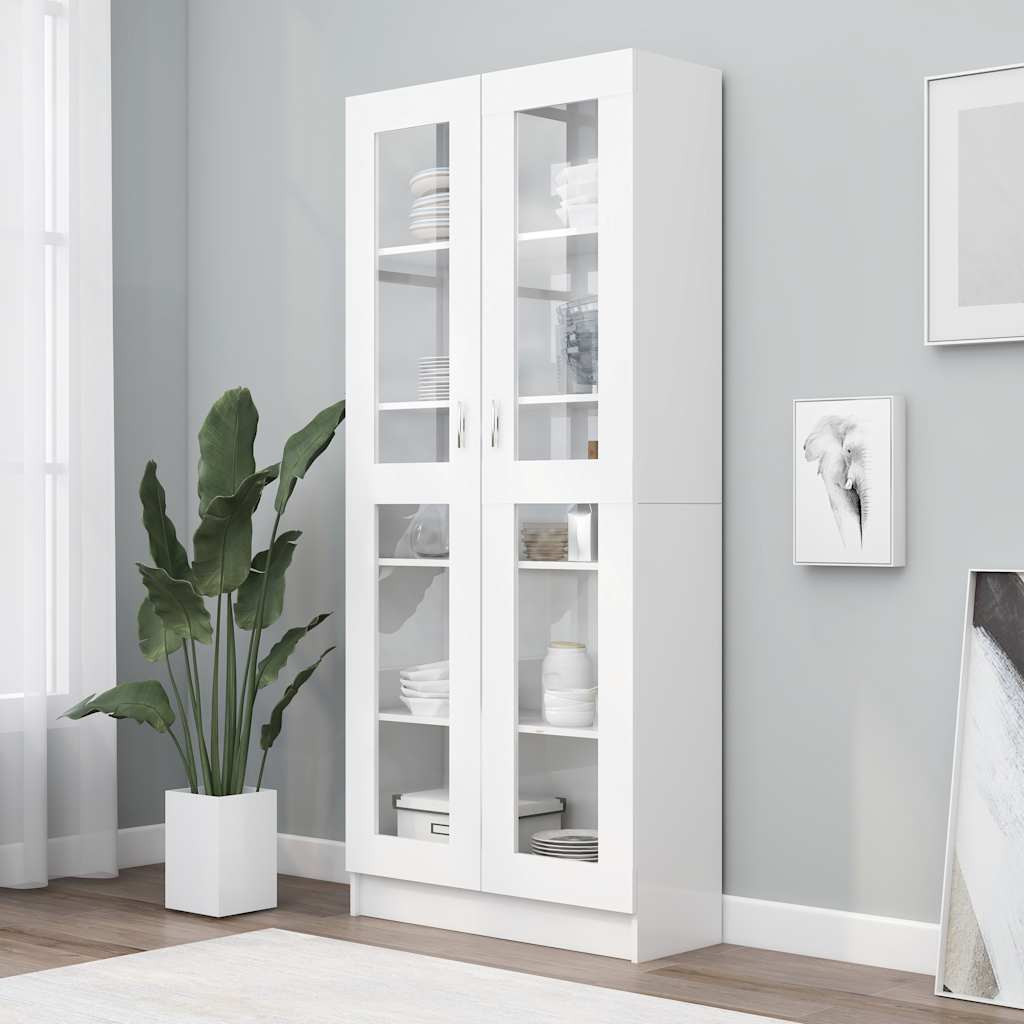 vidaXL Vitrinenschrank Weiß 82,5x30,5x185 cm Holzwerkstoff