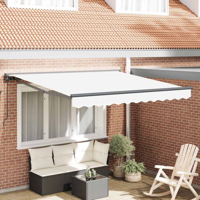 vidaXL Markisenrahmen Weiß 300 x 250 cm Polyester mit PU-Beschichtung
