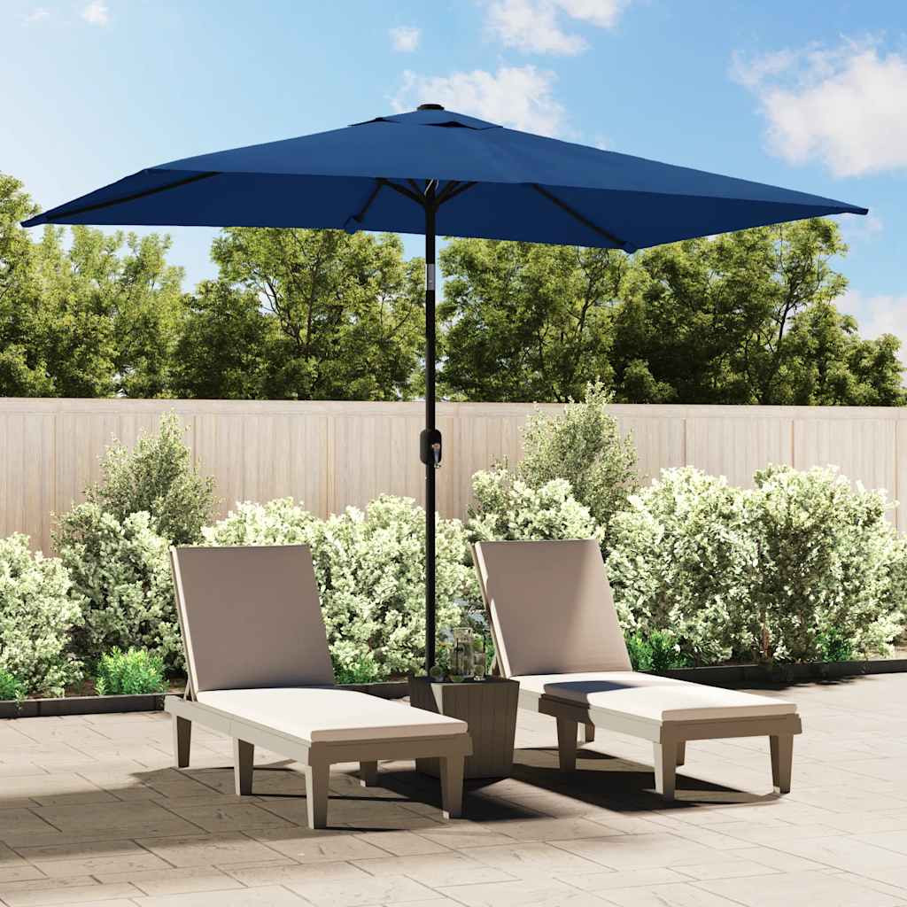 vidaXL Sonnenschirm mit Metall-Mast 300x200 cm Azurblau