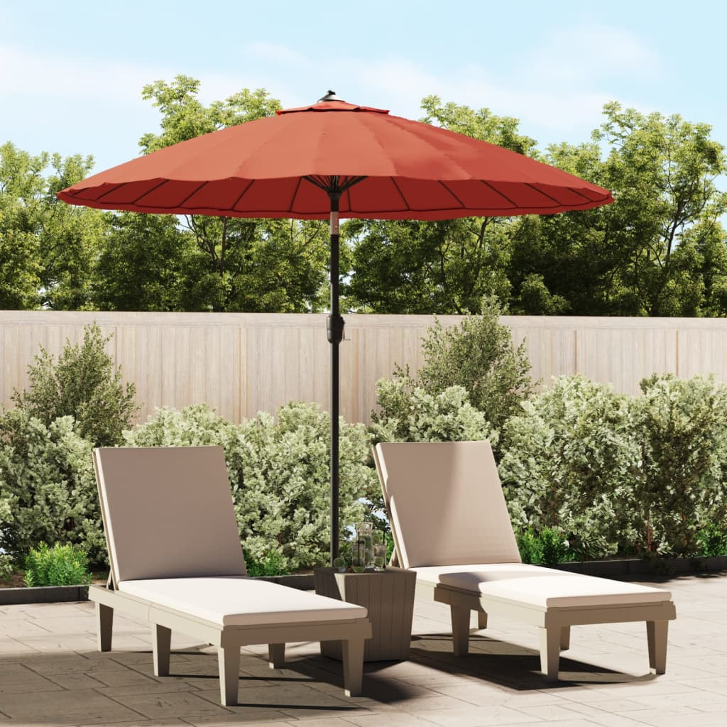 vidaXL Sonnenschirm mit Aluminium-Mast 270 cm Terrakotta