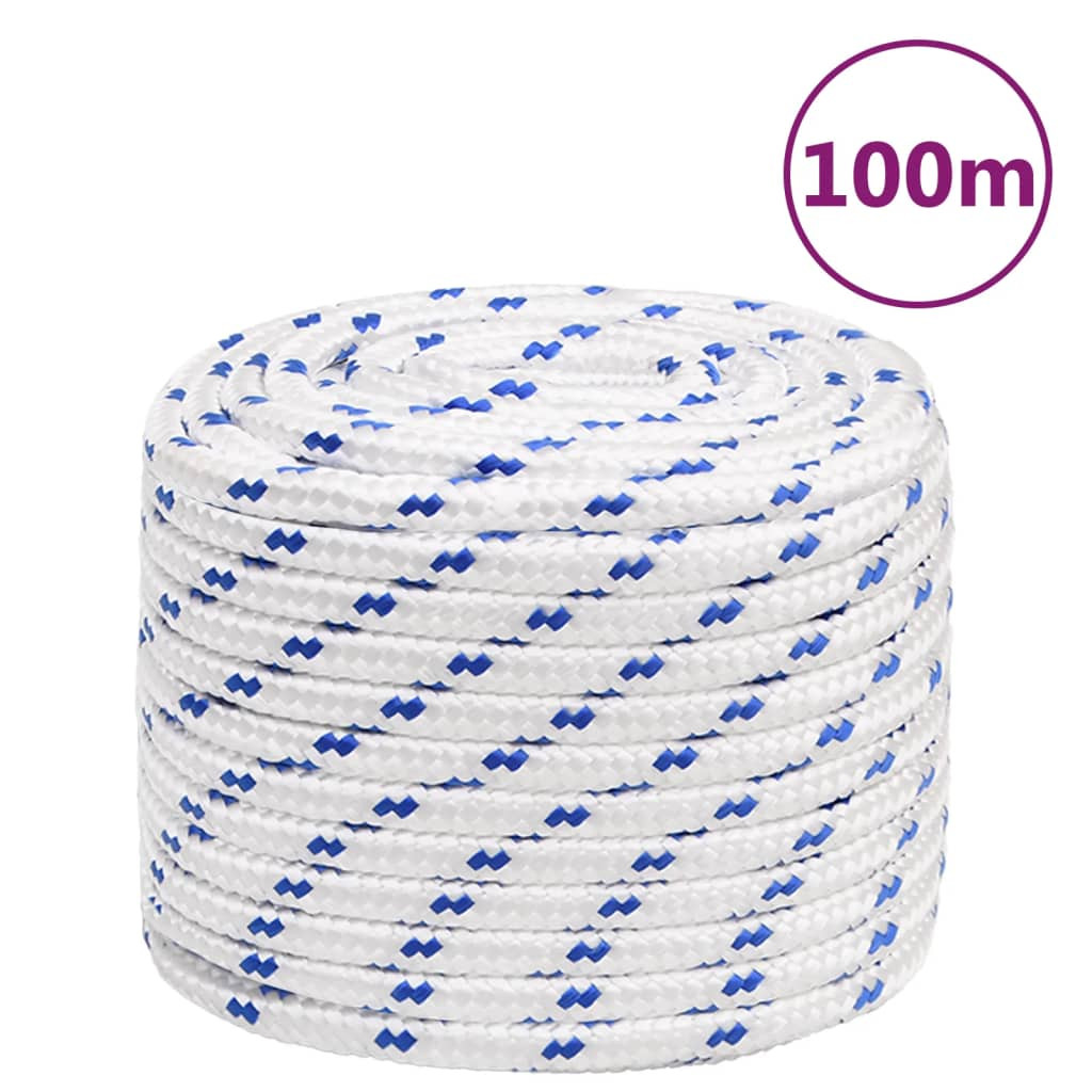 vidaXL Bootsseil Weiß 16 mm 100 m Polypropylen
