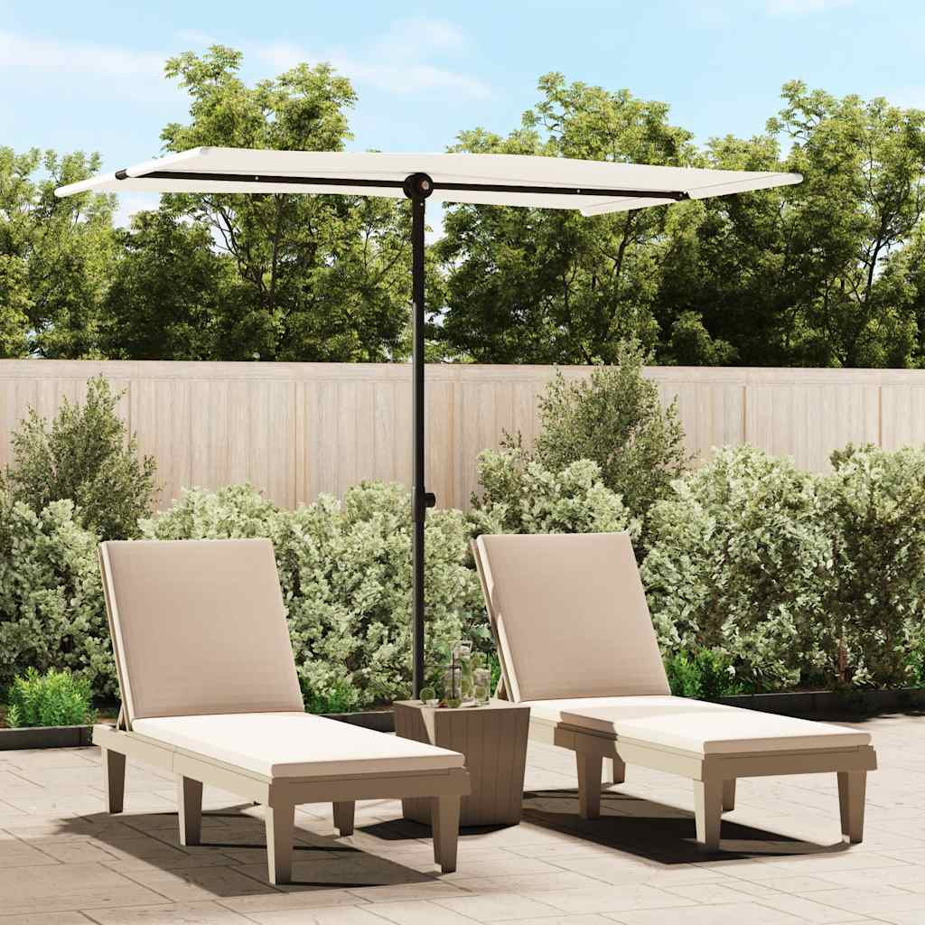 vidaXL Sonnenschirm mit Aluminium-Mast 2x1,5 m Sandweiß