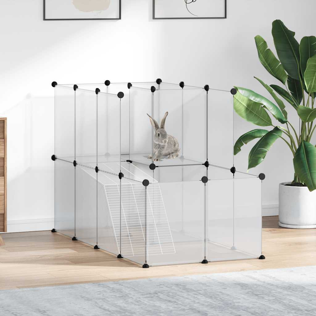 vidaXL Kleintierkäfig Transparent 142x74x93 cm PP und Stahl