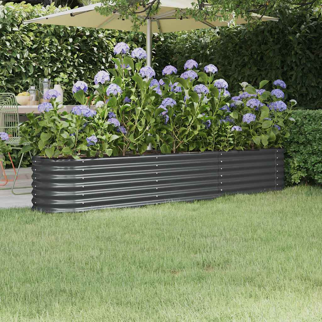 vidaXL Hochbeet Verzinkter Stahl 224x40x36 cm Anthrazit