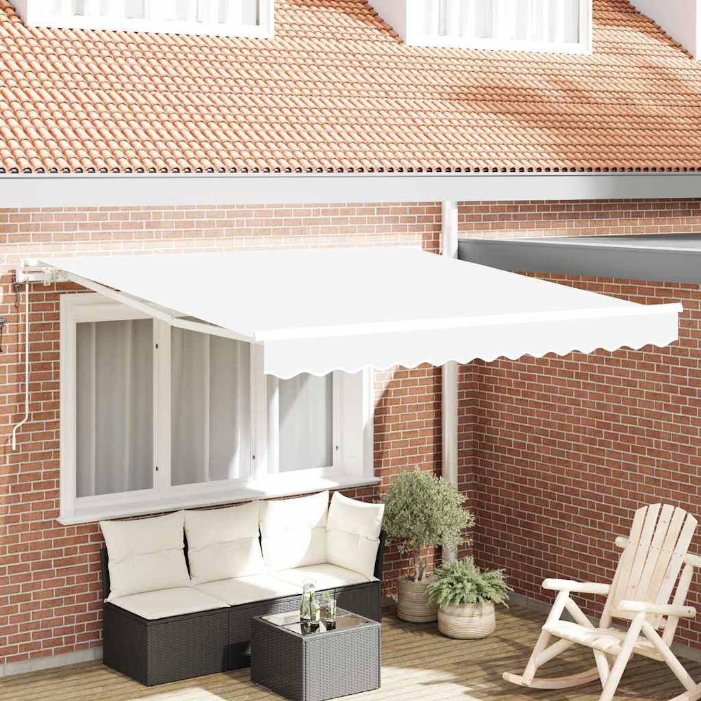 vidaXL Ausziehbare Markise Weiß 350 x 250 cm Stoff und Aluminium