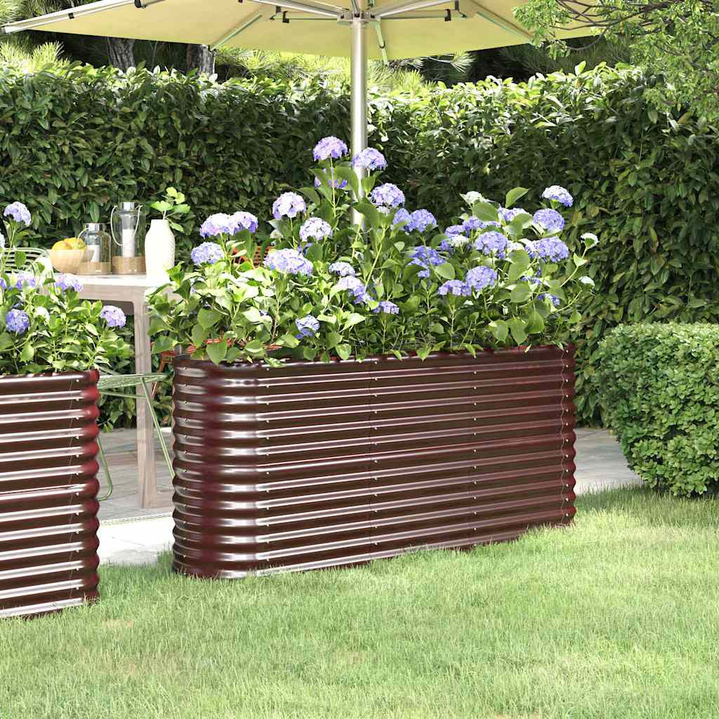 vidaXL Hochbeet Verzinkter Stahl 152x40x68 cm Braun
