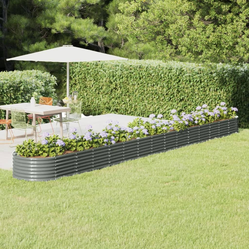vidaXL Hochbeet Verzinkter Stahl 620x80x36 cm Grau