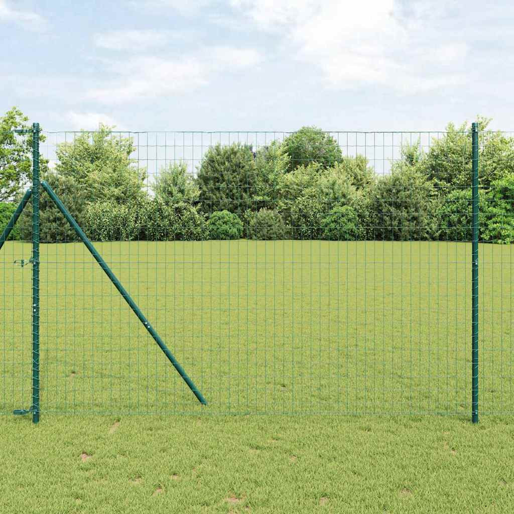 vidaXL Bodenmontierter Euro-Zaun 10 x 1,5 m PVC-beschichteter Stahl