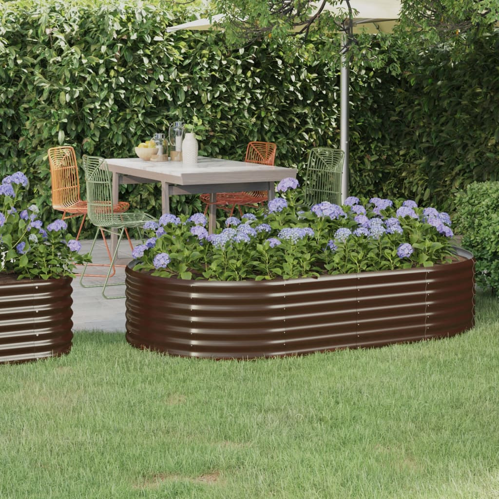 vidaXL Hochbeet Verzinkter Stahl 175x100x36 cm Braun